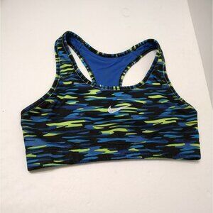 Nike Pro Women’s Size M DriFit Sports Bra, Blue Black Neon Green